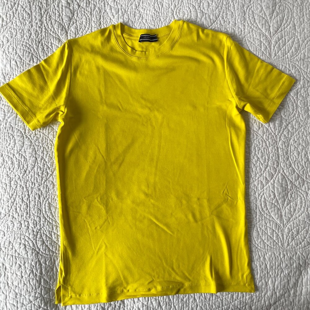 JOSEPH Women’s Yellow Short Sleeve Cotton Ribbed Crew Neck Tee
